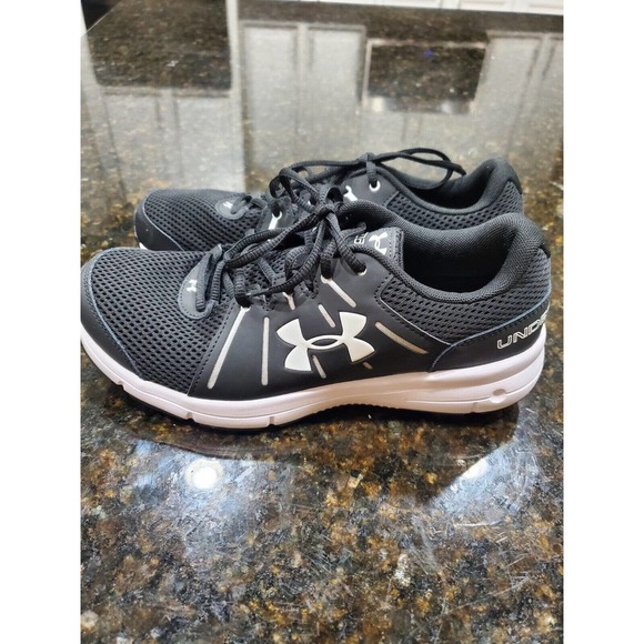 Under Armour Dash Rn 2 Women's Black Mesh Upper Lace Up Athletic Shoes Size 9 - Picture 7 of 10